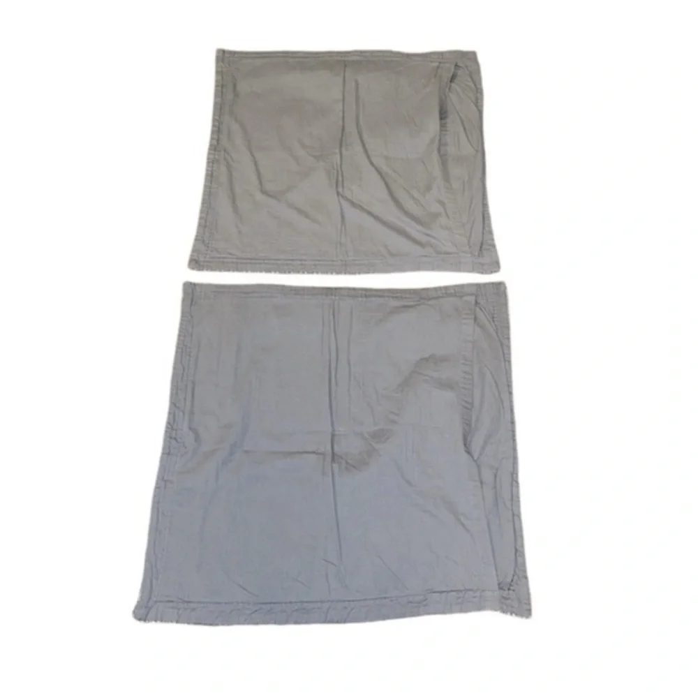 2 x Pottery Barn‎ Honeycomb Textured Grey Euro Pillow Covers 26 x 26